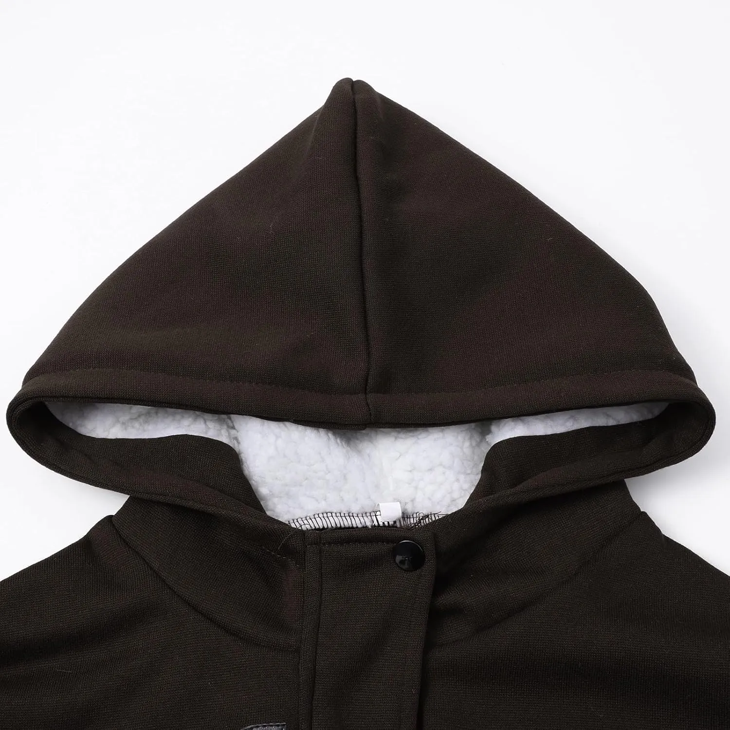 Womens Oversized Hooded Cardigan Coat Winter Warm Trendy Horn Button Jackets Lightweight Cozy Zip Up Casual Overcoats