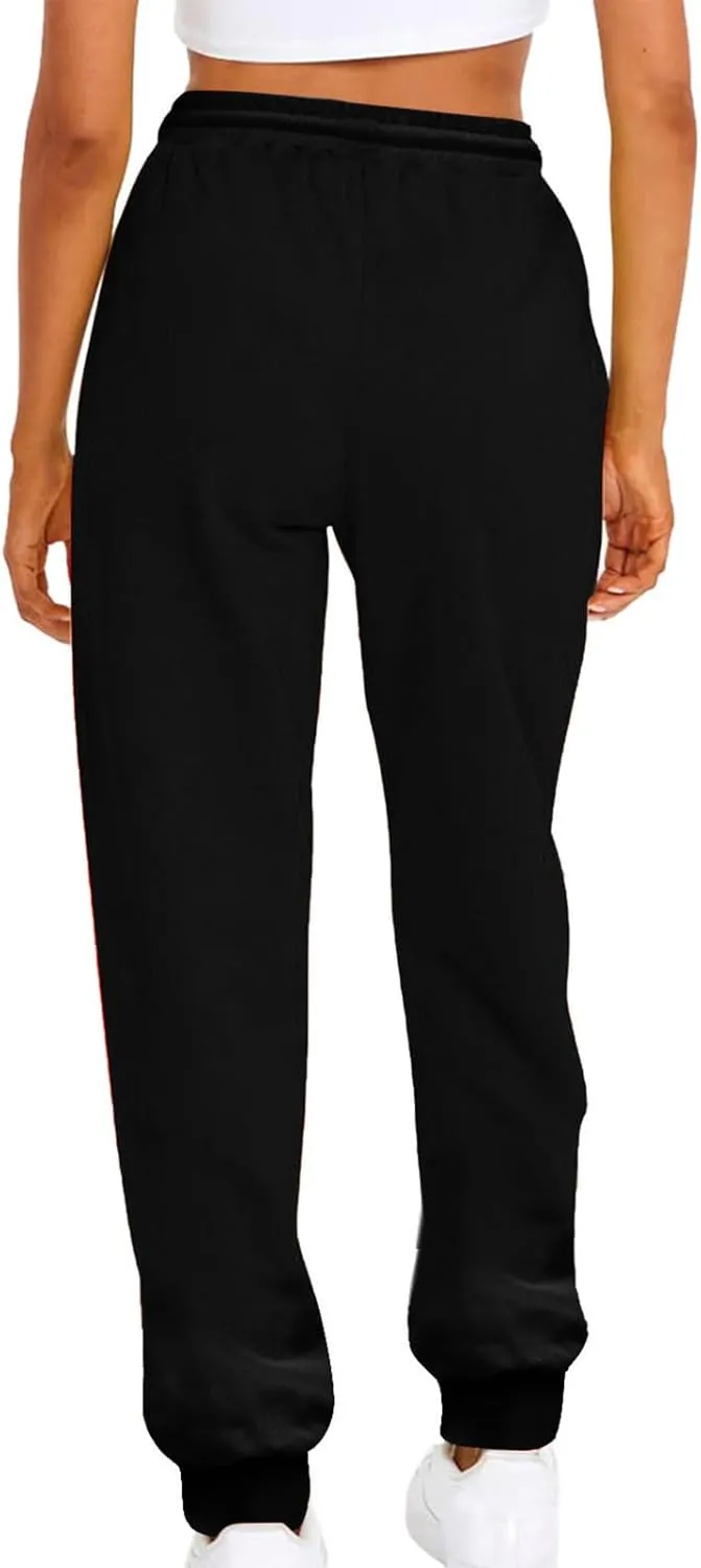 Women's Plus Size Sweatpants with Pockets Baggy Drawstring Elastic Lounge Pants Comfy Active Workout Jogging Pants