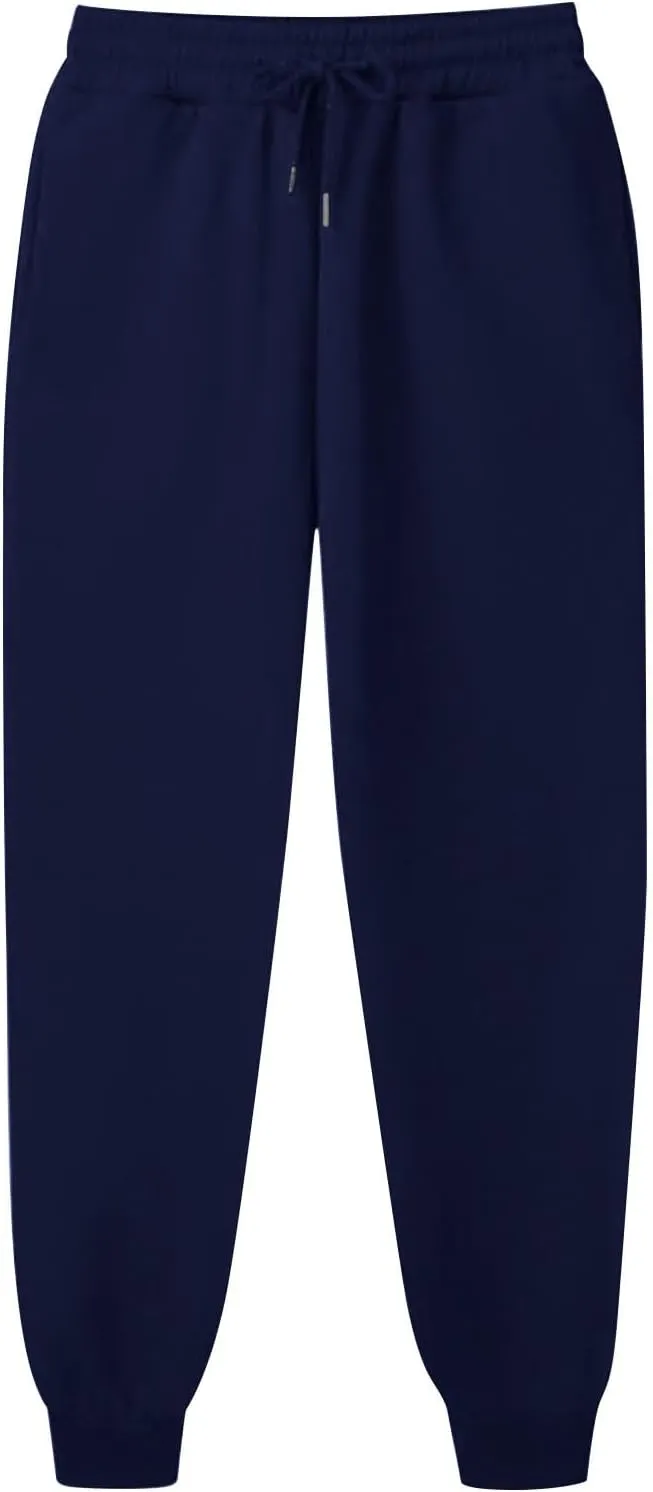 Women's Plus Size Sweatpants with Pockets Baggy Drawstring Elastic Lounge Pants Comfy Active Workout Jogging Pants