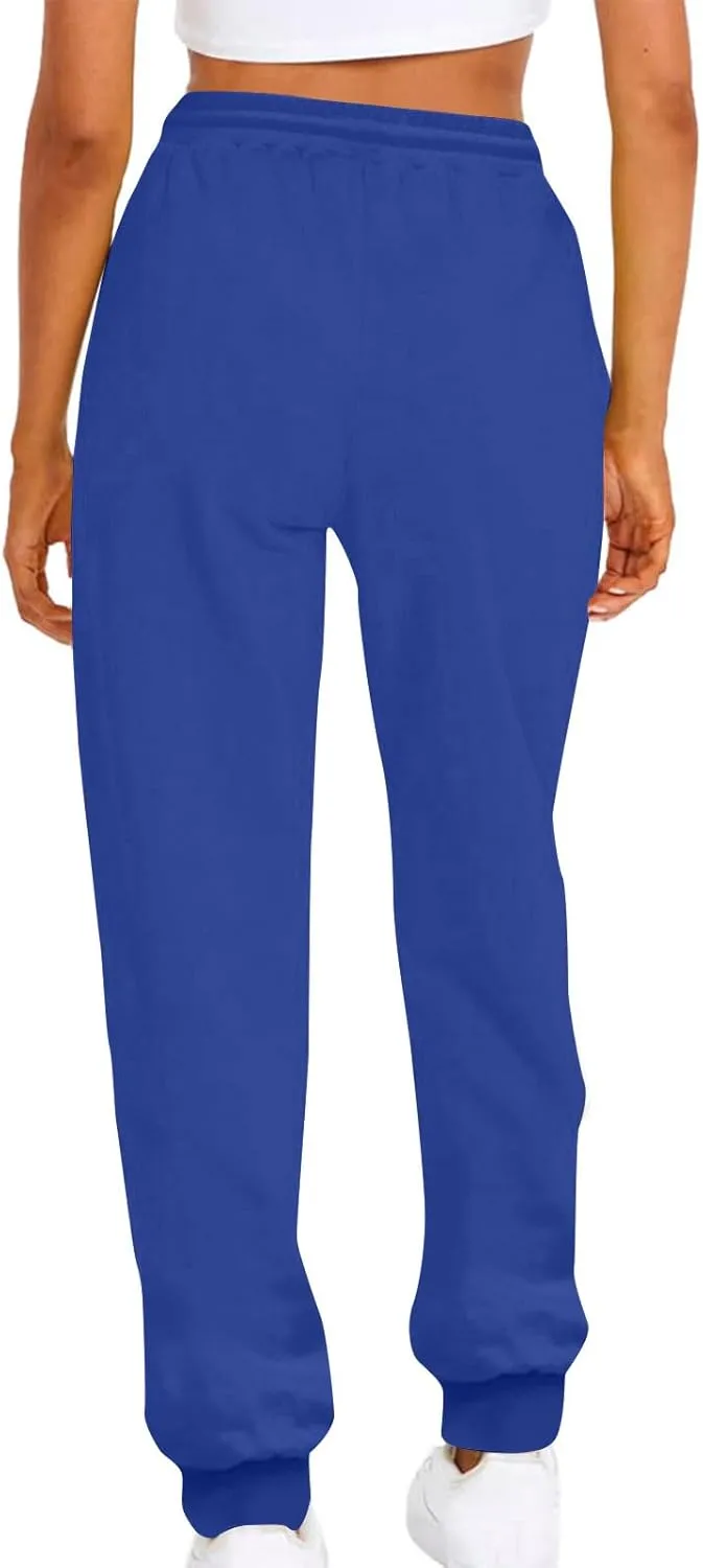 Women's Plus Size Sweatpants with Pockets Baggy Drawstring Elastic Lounge Pants Comfy Active Workout Jogging Pants