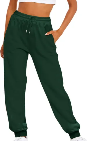 Women's Plus Size Sweatpants with Pockets Baggy Drawstring Elastic Lounge Pants Comfy Active Workout Jogging Pants