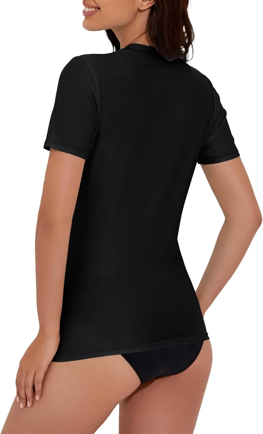 Women's Rash Guard UPF 50  Short Sleeve Swim Shirts Quick Dry Swimsuit Top UV Sun Protection Bathing Suit Top