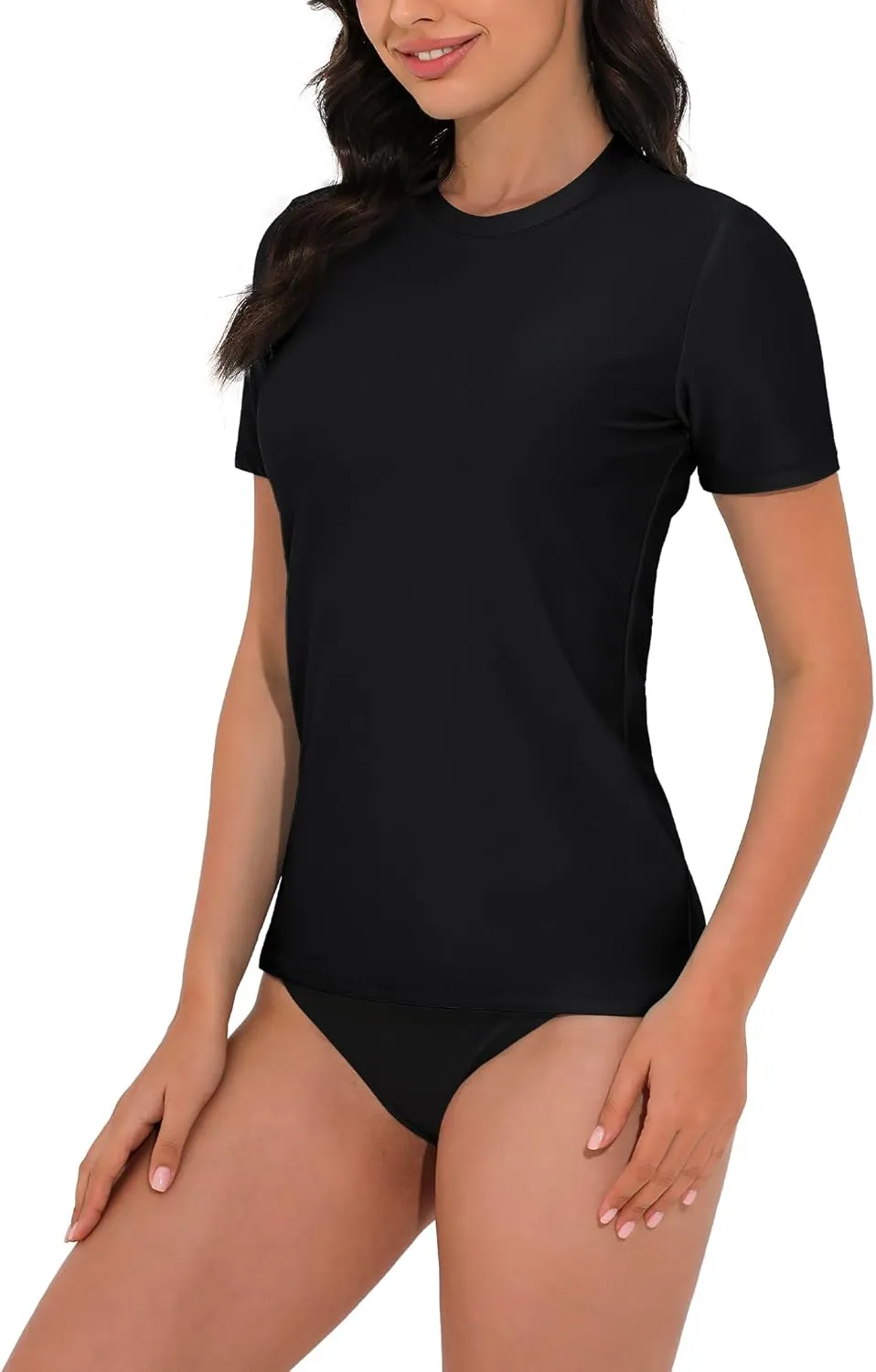 Women's Rash Guard UPF 50  Short Sleeve Swim Shirts Quick Dry Swimsuit Top UV Sun Protection Bathing Suit Top