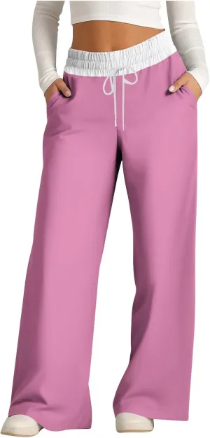 Womens Straight Leg Sweatpants Fall Plus Size Wide Leg Lounge Pants Terndy Fall Fashion Sweatpants with Pockets