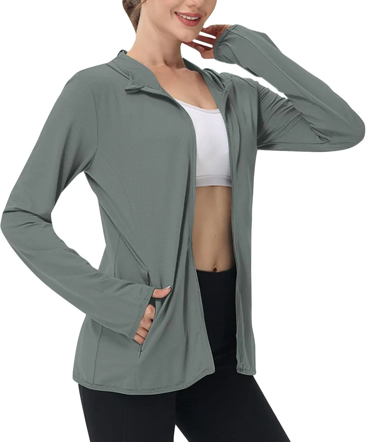 Women's Sun Protection Jacket Cooling Hooded SPF Shirts Lightweight Long Sleeve UV Clothing for Outdoor Hiking Running