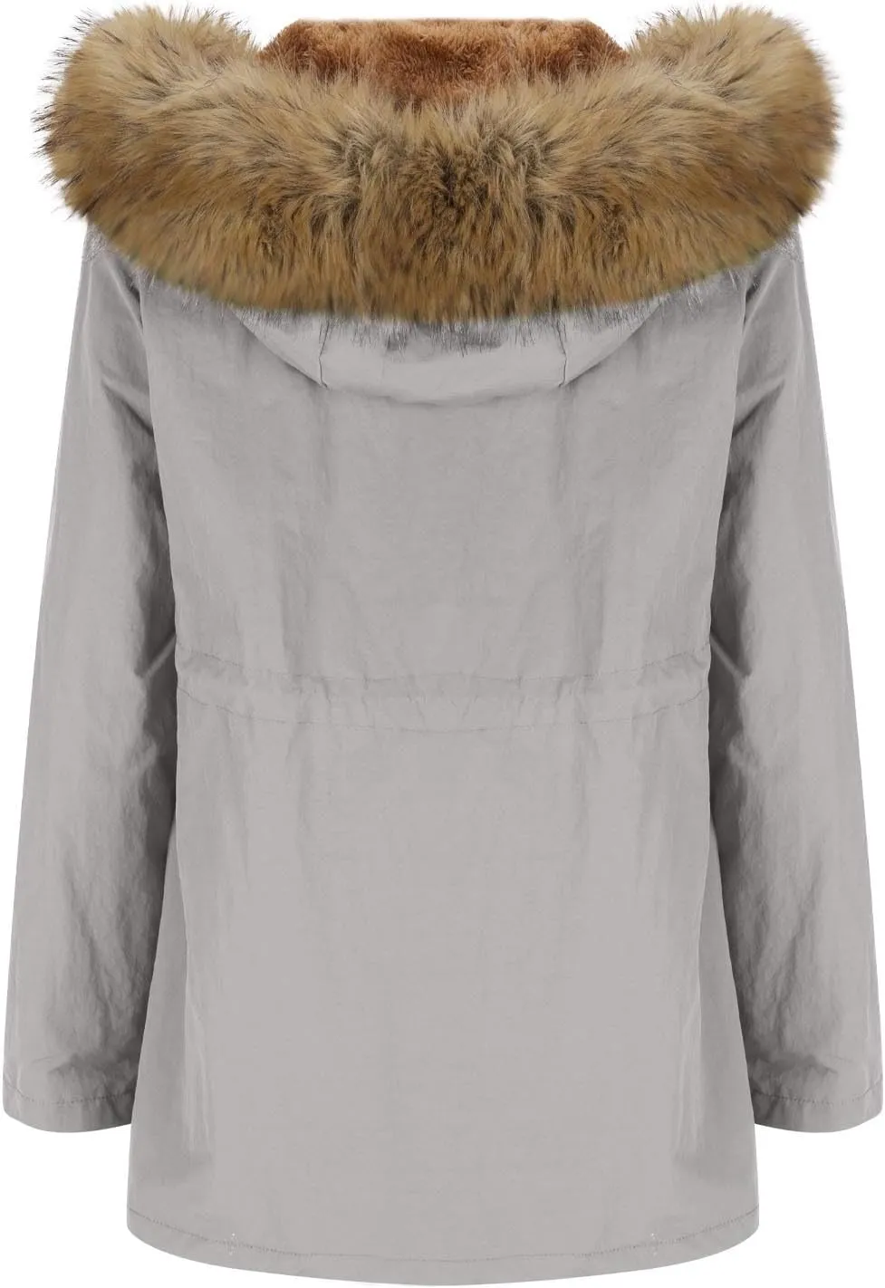 Women's Thicken Sherpa Winter Coat Puffy Warm Snow Jacket With Removable Hood Faux Fur Solid Color Short Coat Parka