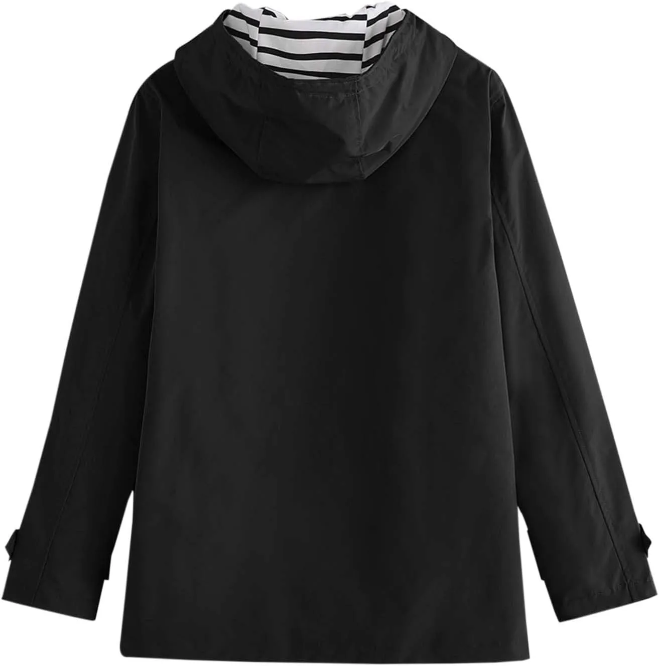 Womens Trench Coat Lightweight Casual Outdoor Sport Jacket Hooded Zip Up Long Sleeve Windproof Jackets with Pockets