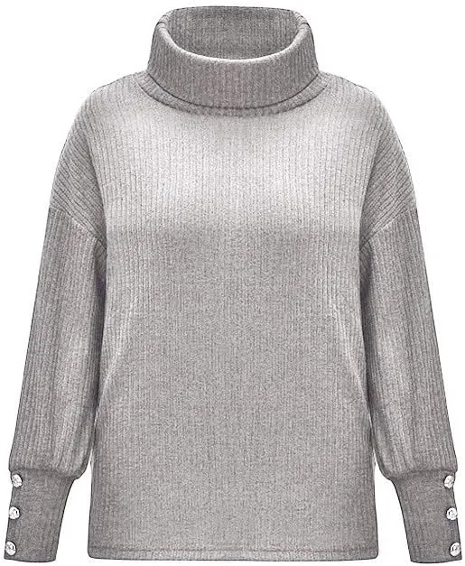 Womens Turtleneck Sweater Oversized Chunky Sweater Cowl Neck Cute Cable Knit Sweater Winter Comfy Pullover Jumper Top