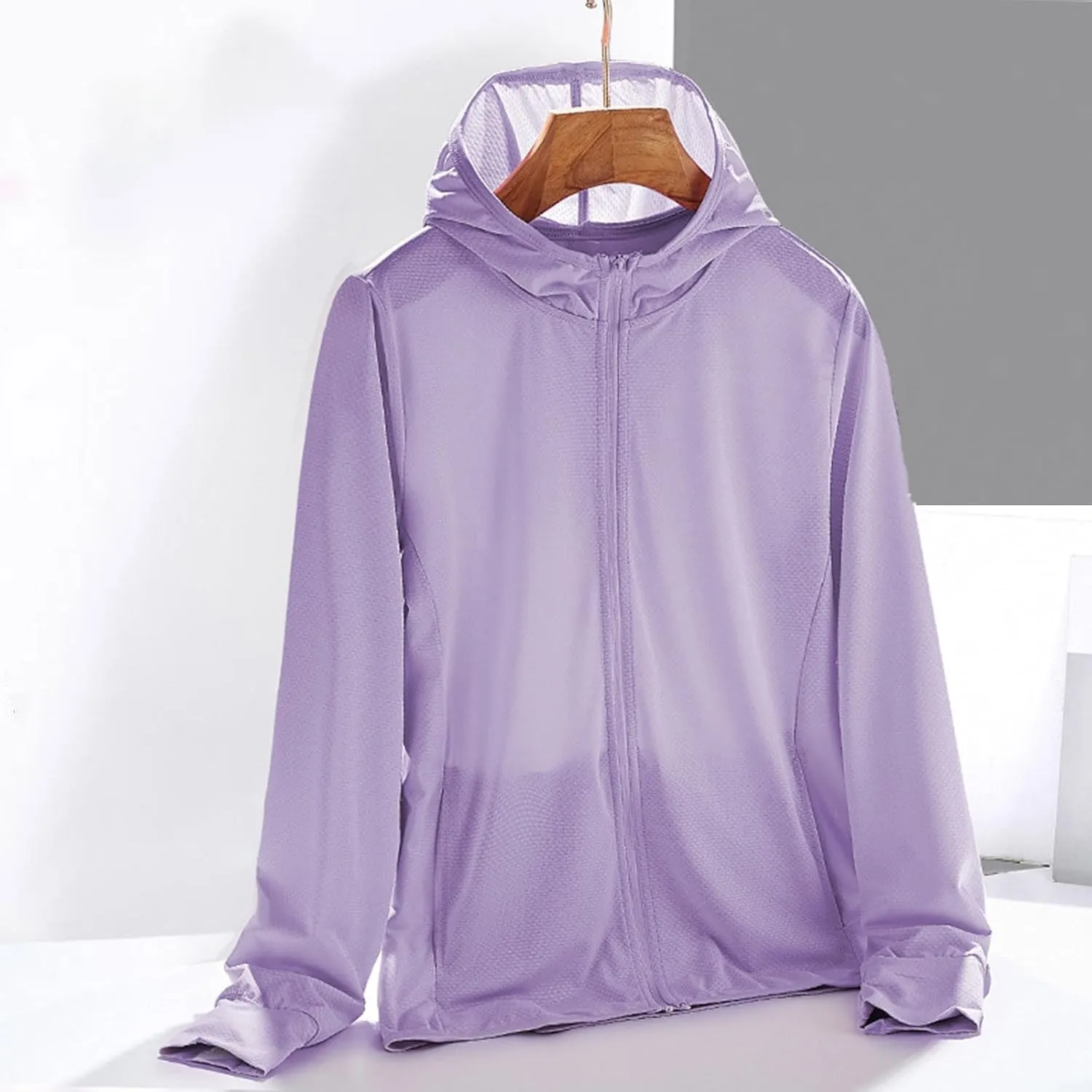 Womens UPF 50  Hoodies Sun Shirts Breathable Long Sleeve Hiking Shirts Outdoor Lightweight Quick Dry Athletic Jacket