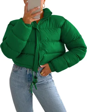 Womens Warm Winter Coat Down Short Puffer Jacket Light Weight Windproof Jackets Packable Ultra with Pockets