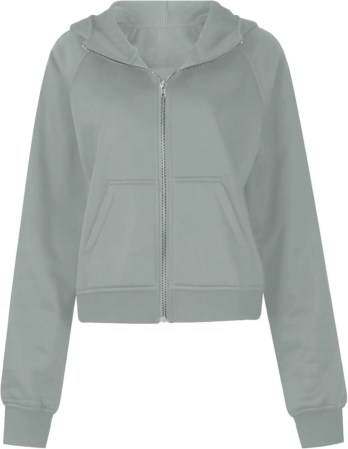 Womens Zip Up Cropped Hoodies Fleece Full Zipper Sweatshirts Pullover Winter Clothes Sweater Heavy Jackets for