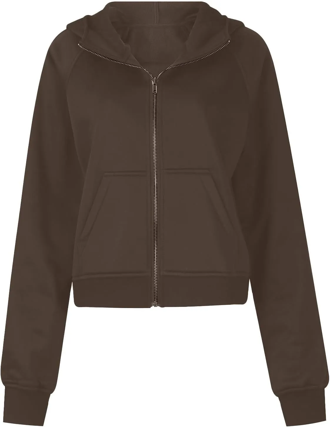 Womens Zip Up Cropped Hoodies Fleece Full Zipper Sweatshirts Pullover Winter Clothes Sweater Heavy Jackets for