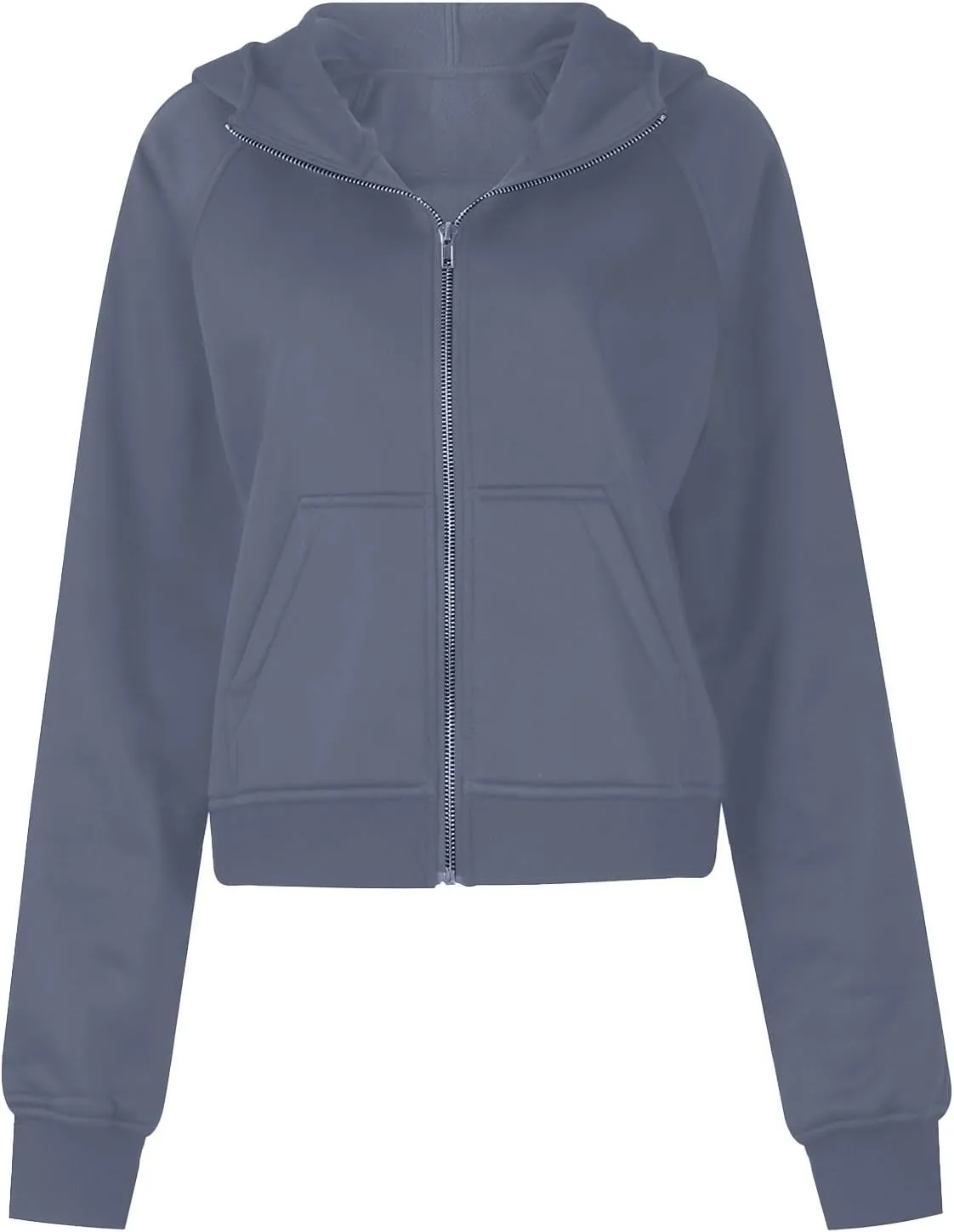 Womens Zip Up Cropped Hoodies Fleece Full Zipper Sweatshirts Pullover Winter Clothes Sweater Heavy Jackets for