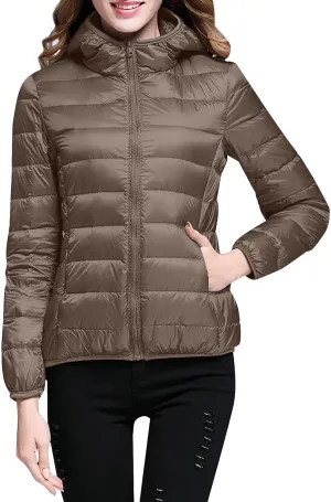 Wool for Women Women Warm Lightweight Jacket Hooded Windproof Winter Coat with Recycled Insulation Puffy Coat