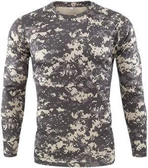 ZYXTIM Men's Dry-Fit Hiking Shirts Rash Guard Shirts Long Sleeve Camoflage Lightweight Active Sports Gym Workout Tee Shirts