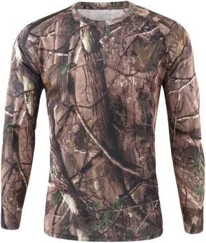 ZYXTIM Men's Dry-Fit Hiking Shirts Rash Guard Shirts Long Sleeve Camoflage Lightweight Active Sports Gym Workout Tee Shirts