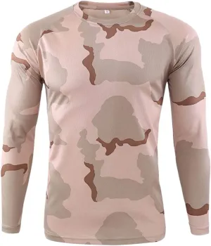 ZYXTIM Men's Dry-Fit Hiking Shirts Rash Guard Shirts Long Sleeve Camoflage Lightweight Active Sports Gym Workout Tee Shirts
